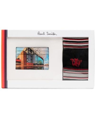 Paul Smith X Manchester United porte-cartes coffret cadeaux (lot de quatre) - Blanc