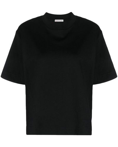 Moncler T-shirt girocollo a righe - Nero