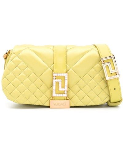 Versace Mini Greca Goddess Shoulder Bag - Yellow