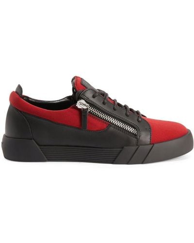 Giuseppe Zanotti Paneled Leather Sneakers - Red