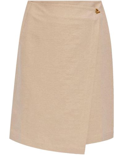 Aeron Wrap-design High-waisted Skirt - Natural