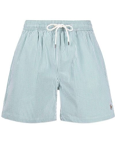 Polo Ralph Lauren Gestreifte Traveler Badeshorts - Blau