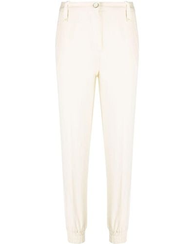Twin Set Cropped-Hose mit elastischen Bündchen - Weiß
