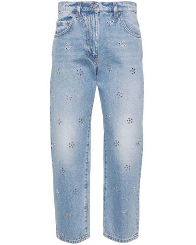 MSGM Jeans skinny con decorazione crop - Blu