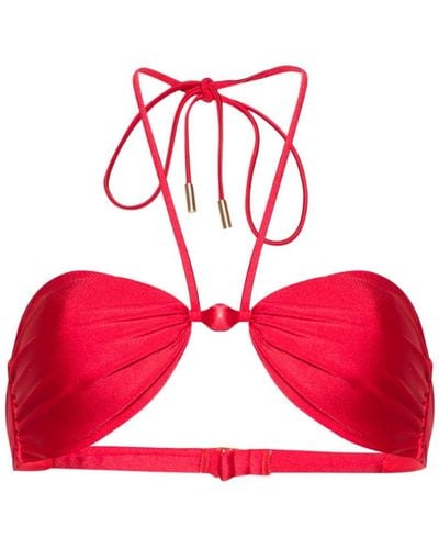 Cult Gaia Euphrasia Beaded Bikini Top - Red