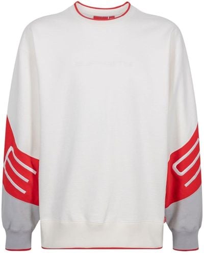 Supreme Embroidered-logo Crew-neck Sweatshirt - White