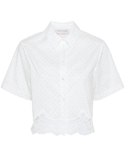 ERMANNO FIRENZE Rhinestone-embellished Shirt - White