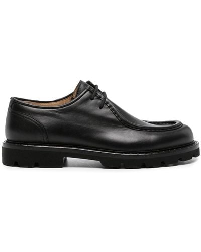 SCAROSSO Damiano Leather Derby Shoes - Black