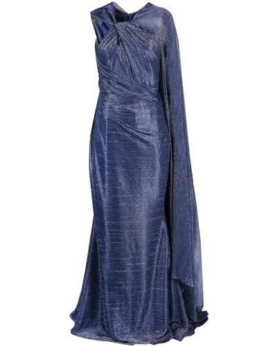 Talbot Runhof Draped-detail Gown - Blue
