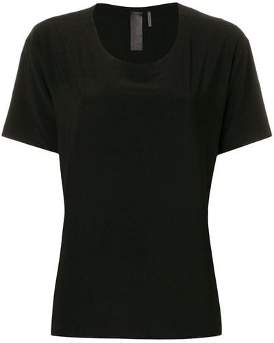 Norma Kamali T-Shirt mit U-Ausschnitt - Schwarz