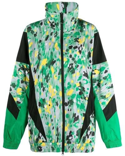 adidas By Stella McCartney Abstract-print Track Jacket - Green