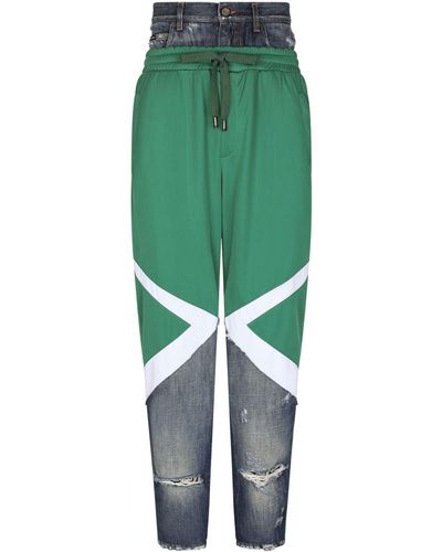 Dolce & Gabbana Straight Jeans With Inserts - Green