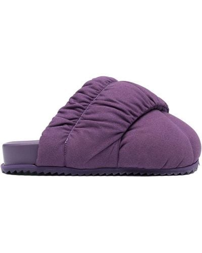 Yume Yume Gathered-padded Slippers - Purple