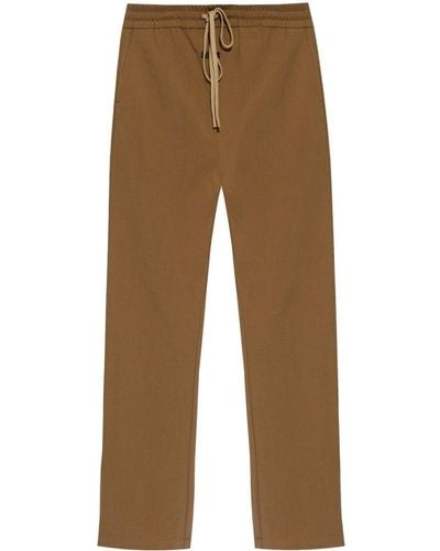 Fear Of God Logo-patch Wool Trousers - Brown