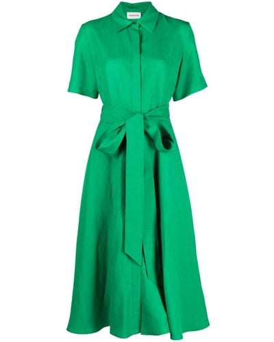 P.A.R.O.S.H. Belted Midi Shirt Dress - Green