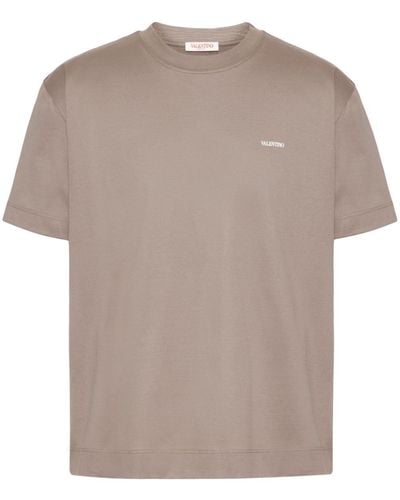Valentino Garavani T-shirt en coton à logo imprimé - Marron