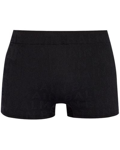 Balmain All-over Logo-print Swim Shorts - Black