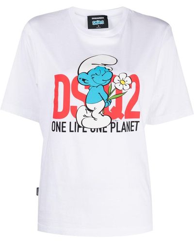 DSquared² Camiseta con motivo gráfico - Blanco