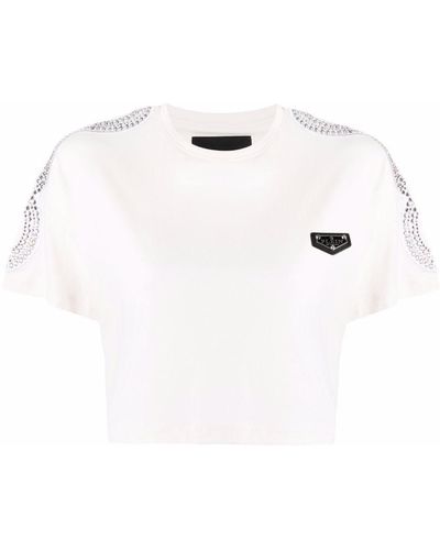 Philipp Plein Logo Cropped T-shirt - White