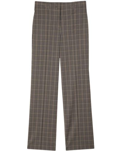 Paul Smith Checked Wool Flared Trousers - Grey
