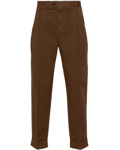 PT Torino Pleat-detail Trousers - ブラウン