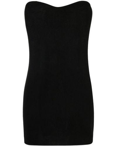 St. Agni Knitted Strapless Mini Dress - Black