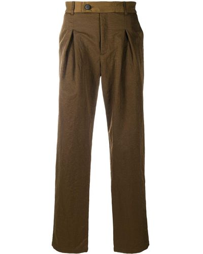 A_COLD_WALL* Pleated Straight-leg Trousers - Brown