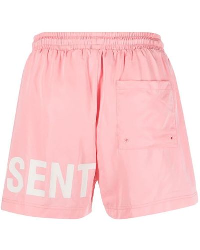 Represent Logo-print Drawstring-waist Swim Shorts - Pink