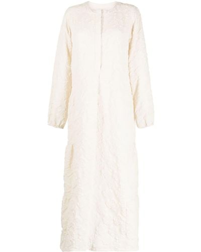 Bambah Jacquard Long-sleeve Kaftan Dress - White
