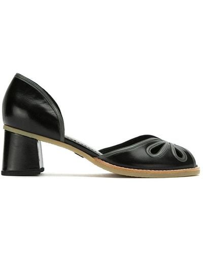 Sarah Chofakian Leather Court Shoes - Black