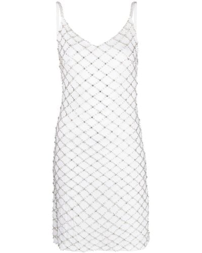 P.A.R.O.S.H. Crystal-embellished Slip Dress - White