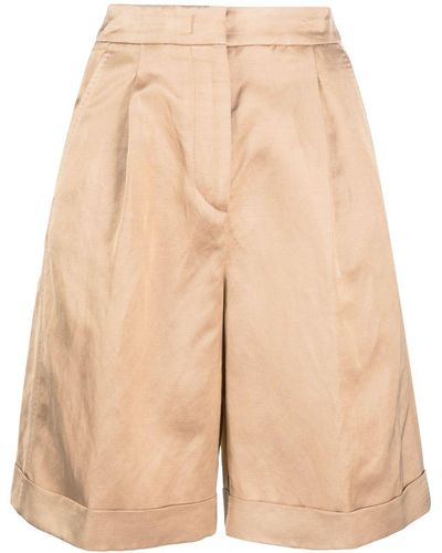 Peserico High-waisted Tailored Shorts - Natural