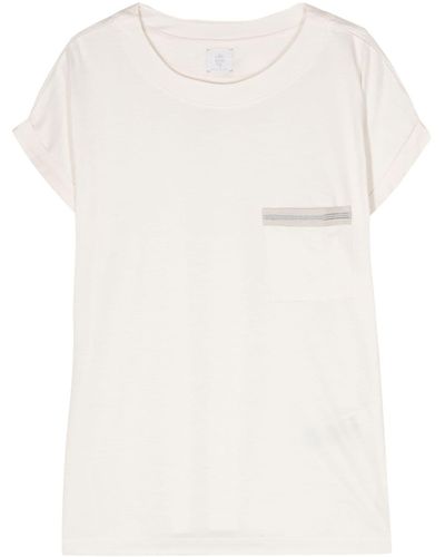 Eleventy T-Shirt mit aufgesetzter Tasche - Weiß