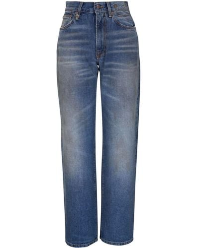 R13 Distressed Straight-leg Jeans - Blue