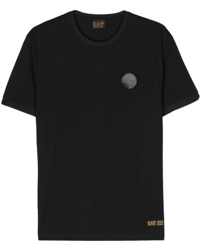 EA7 T-shirt Met Logo-applicatie - Zwart