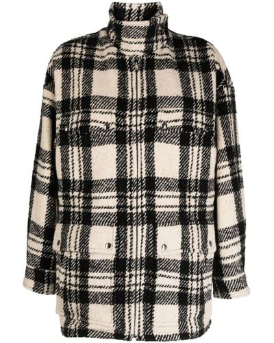 IRO Bielo Checked Coat - Black