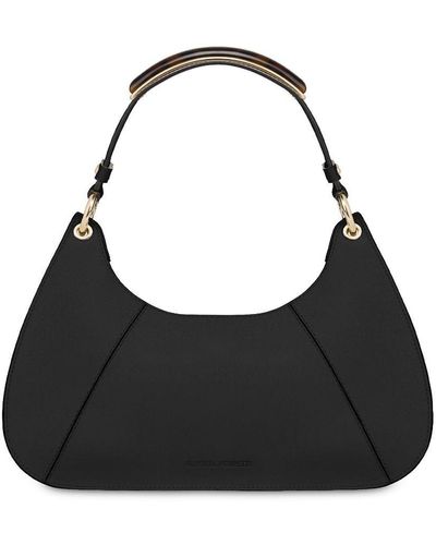 Alberta Ferretti Leather Shoulder Bag - Black