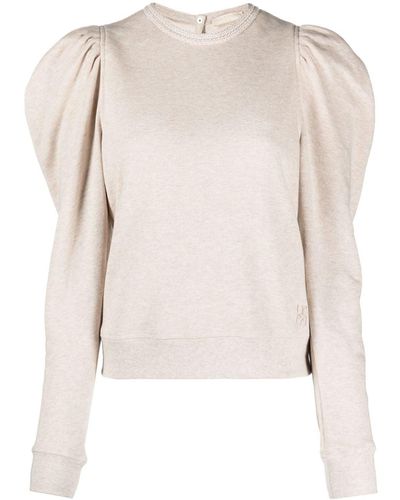 Ulla Johnson Drew Mutton-sleeved Mélange Sweatshirt - Natural