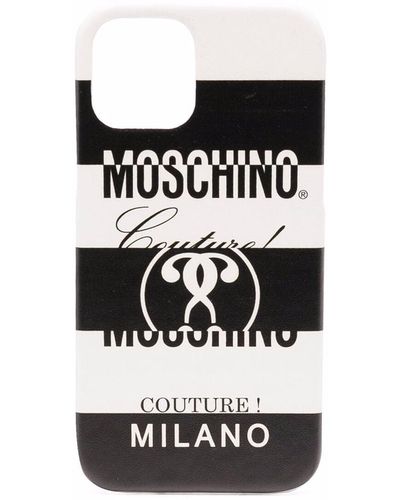 Moschino Coque d'iPhone 12/12 Pro à logo imprimé - Noir