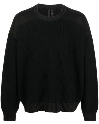 Y-3 Maglione a coste - Nero