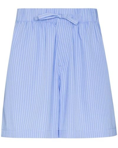 Tekla Pyjama-Shorts mit Nadelstreifen - Blau
