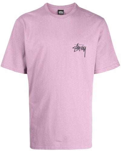 Stussy Camiseta con logo estampado - Rosa