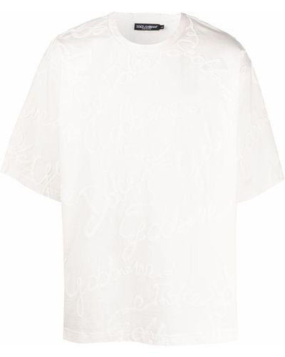 Dolce & Gabbana T-shirt Met 3d-logo - Wit