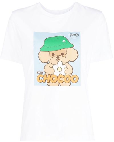 Chocoolate Graphic Logo-print T-shirt - Blue
