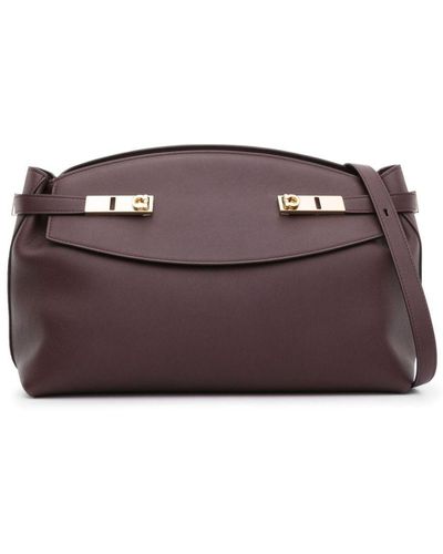 Ferragamo Hug Leather Shoulder Bag - Purple