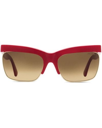 Moncler X Veronica Leoni Sonnenbrille mit eckigem Gestell - Rot