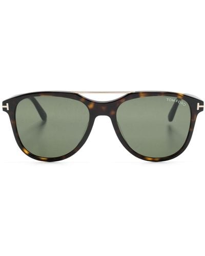 Tom Ford Damian 02 Pilot-frame Sunglasses - Green