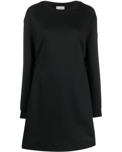 Moncler Logo-patch Fleece Dress - Black