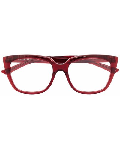 Balenciaga Transparent Cat-eye Eyeglasses - Red