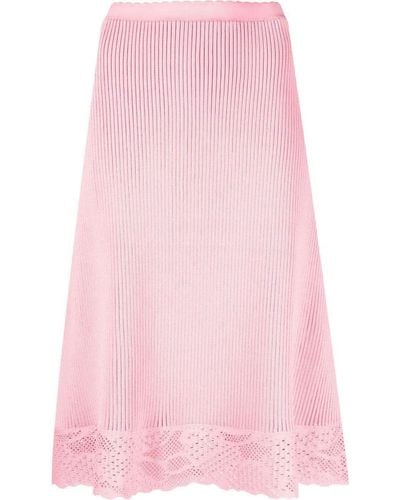 Balenciaga Falda de punto calado - Rosa